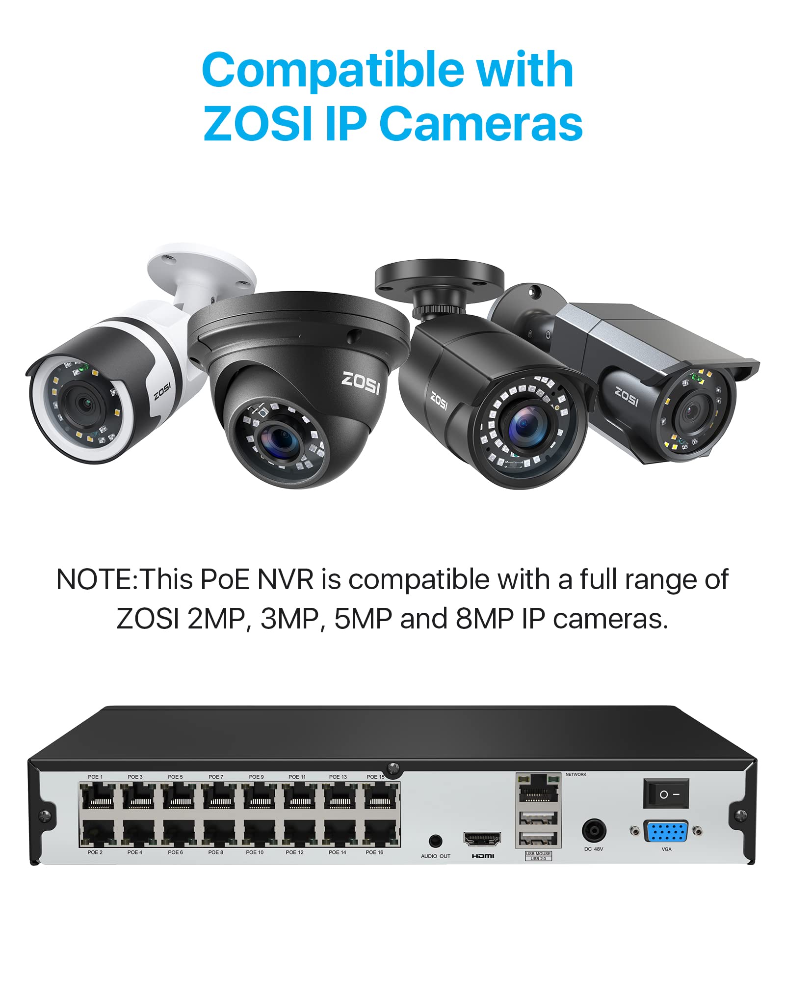 Amazon.com: ZOSI 16 Channel Network Video Recorder, 4K 16CH PoE
